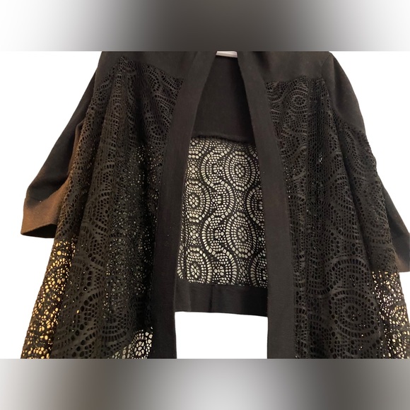 Sady & lu black knit lace high low sweater - Picture 7 of 8